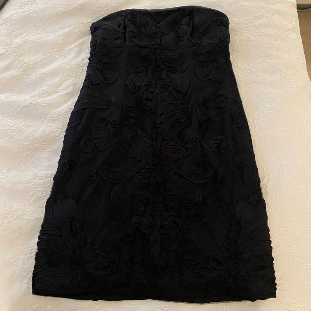 White House black market black strapless dress size 6 EUC
